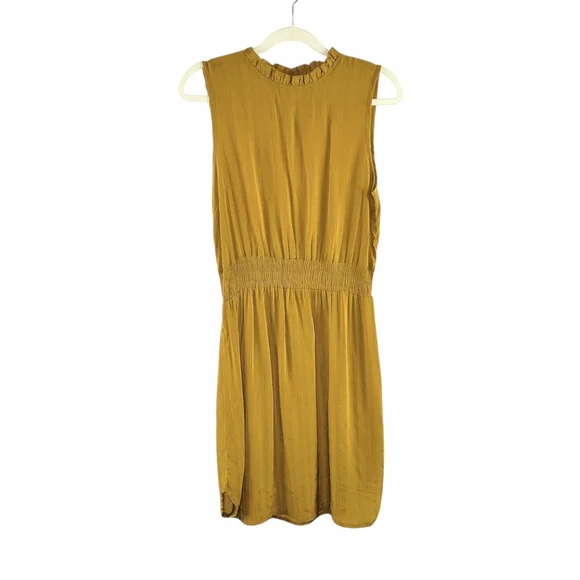 Shein Sleeveless High Neck Fit & Flare Knee Length Dress Mustard Women's L 8/10 - Picture 2 of 7